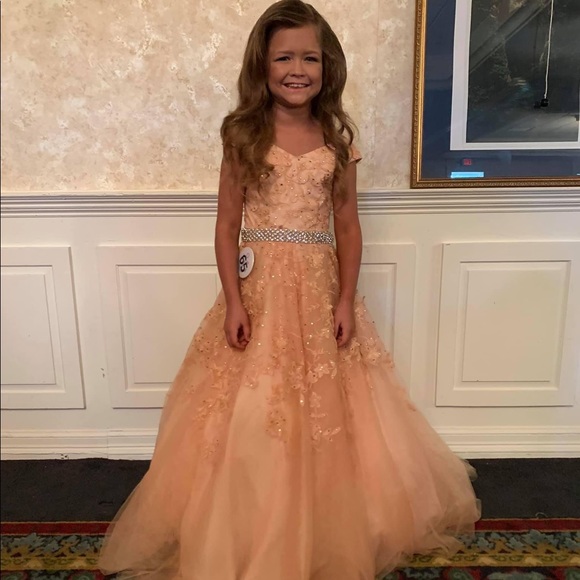 Custom girls pageant gown. No flaws. Corset back.